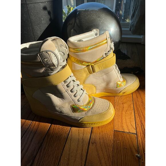 Marc by Marc Jacobs gRoOvY Yellow Hidden Platform high top Sneakers 39 - Picture 3 of 11